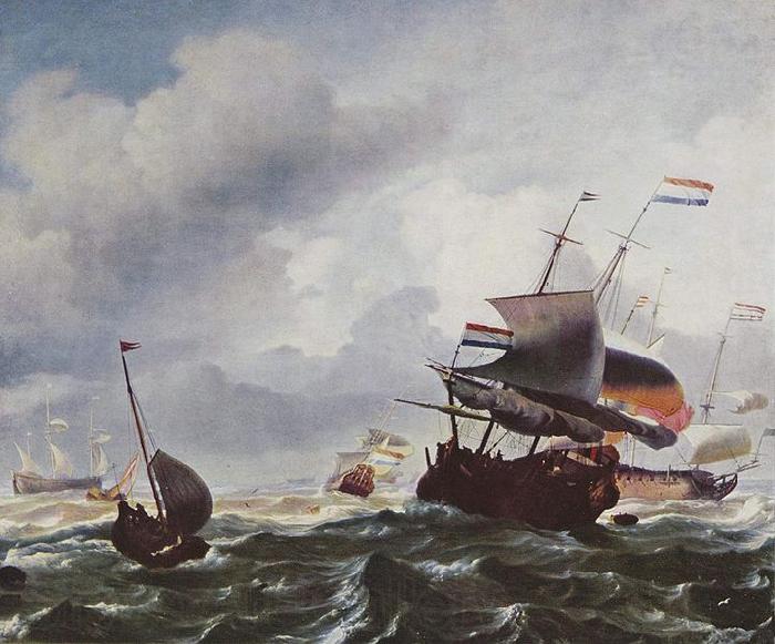 Ludolf Bakhuizen Schiffe im Sturm Spain oil painting art